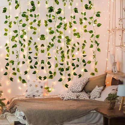 Fake Vines for Room Decor 24 Pack 168ft Artificial Ivy Greenery Garland for Bedroom Wall Decor, Hanging Green Leaves for Party Wedding Christmas Decoration