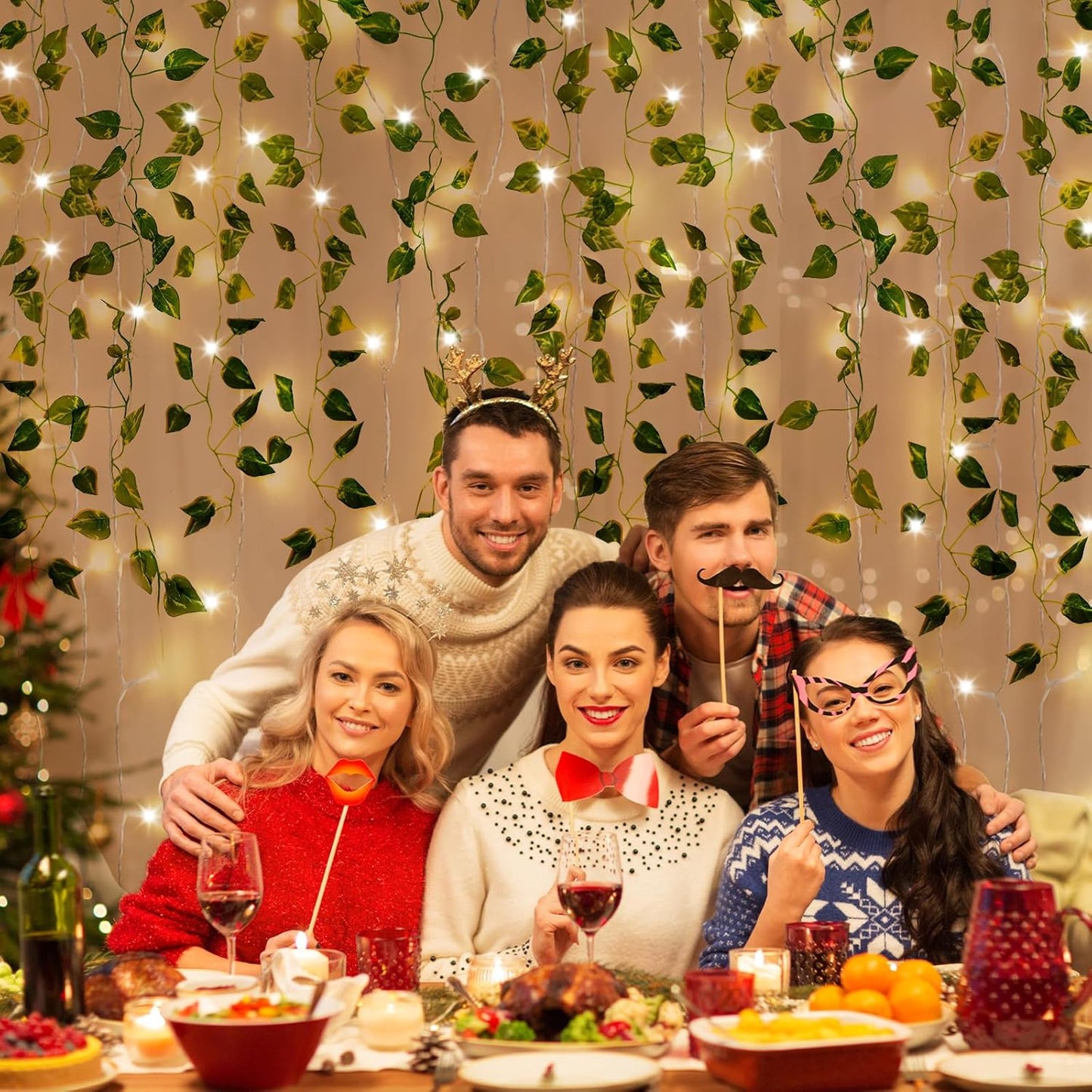 Fake Vines for Room Decor 24 Pack 168ft Artificial Ivy Greenery Garland for Bedroom Wall Decor, Hanging Green Leaves for Party Wedding Christmas Decoration