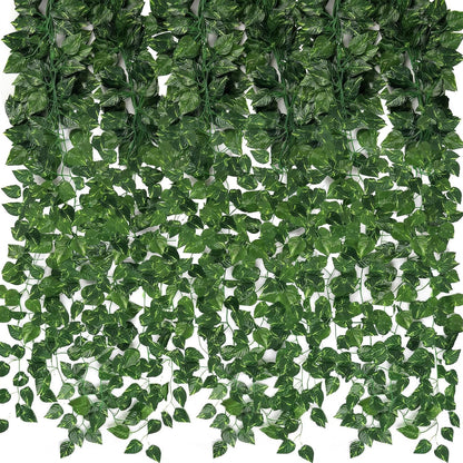 Fake Vines for Room Decor 24 Pack 168ft Artificial Ivy Greenery Garland for Bedroom Wall Decor, Hanging Green Leaves for Party Wedding Christmas Decoration