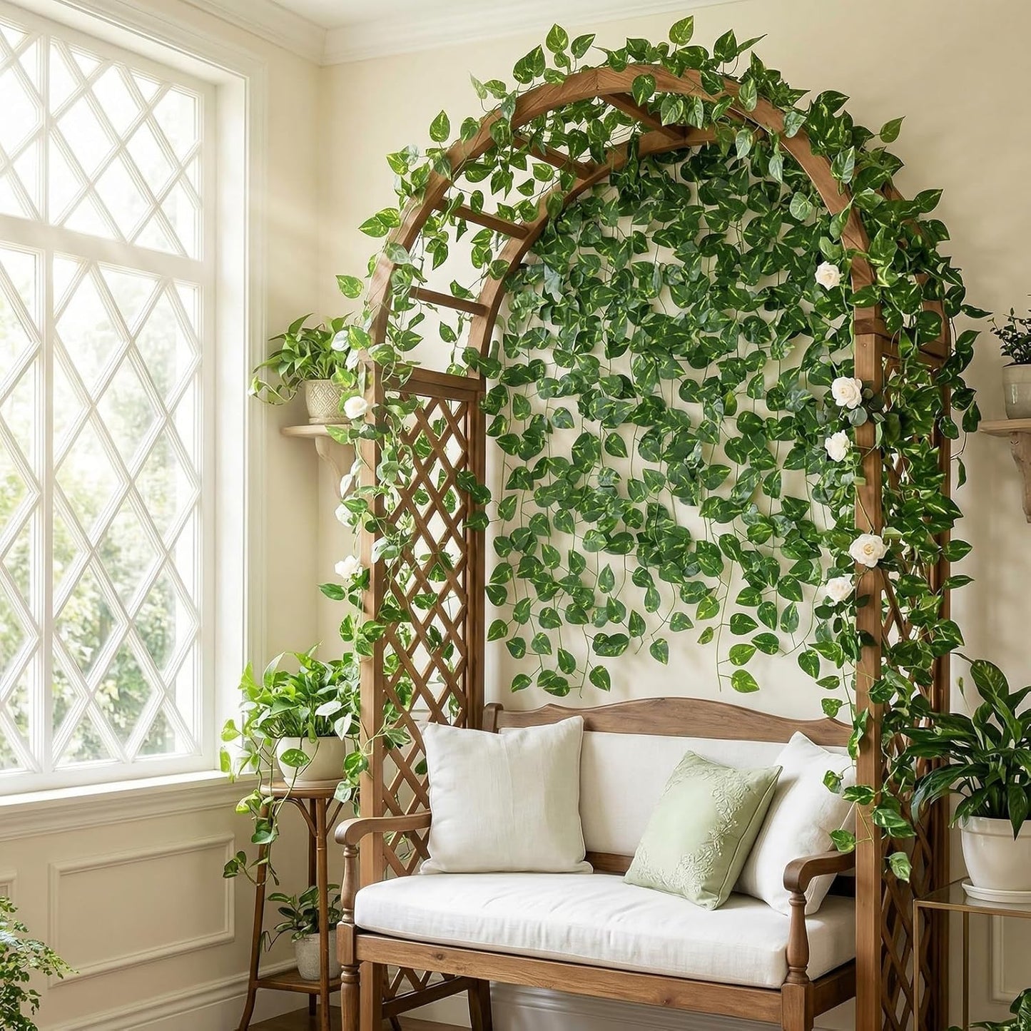 Fake Vines for Room Decor 24 Pack 168ft Artificial Ivy Greenery Garland for Bedroom Wall Decor, Hanging Green Leaves for Party Wedding Christmas Decoration