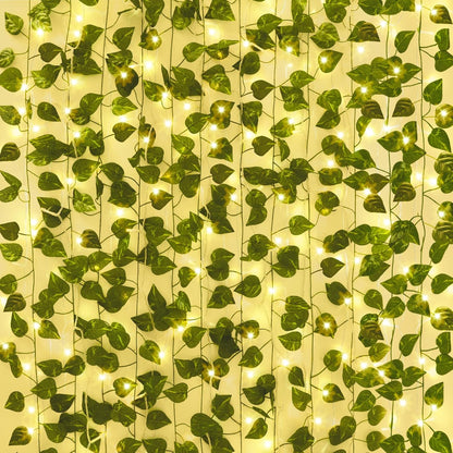 Fake Vines for Room Decor 24 Pack 168ft Artificial Ivy Greenery Garland for Bedroom Wall Decor, Hanging Green Leaves for Party Wedding Christmas Decoration