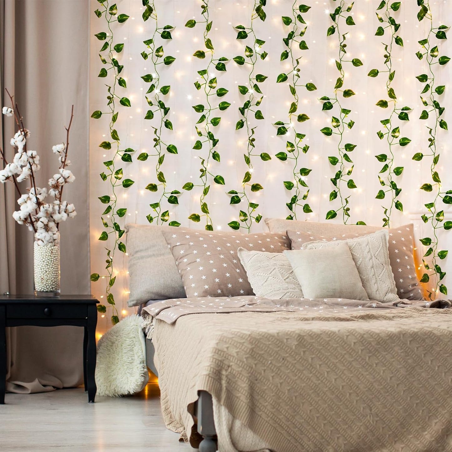 Fake Vines for Room Decor 24 Pack 168ft Artificial Ivy Greenery Garland for Bedroom Wall Decor, Hanging Green Leaves for Party Wedding Christmas Decoration
