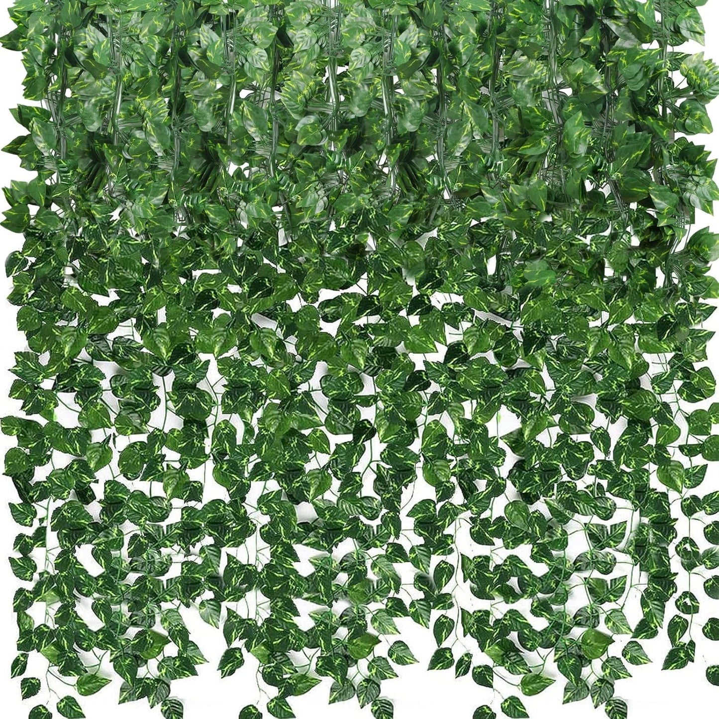 Fake Vines for Room Decor 24 Pack 168ft Artificial Ivy Greenery Garland for Bedroom Wall Decor, Hanging Green Leaves for Party Wedding Christmas Decoration
