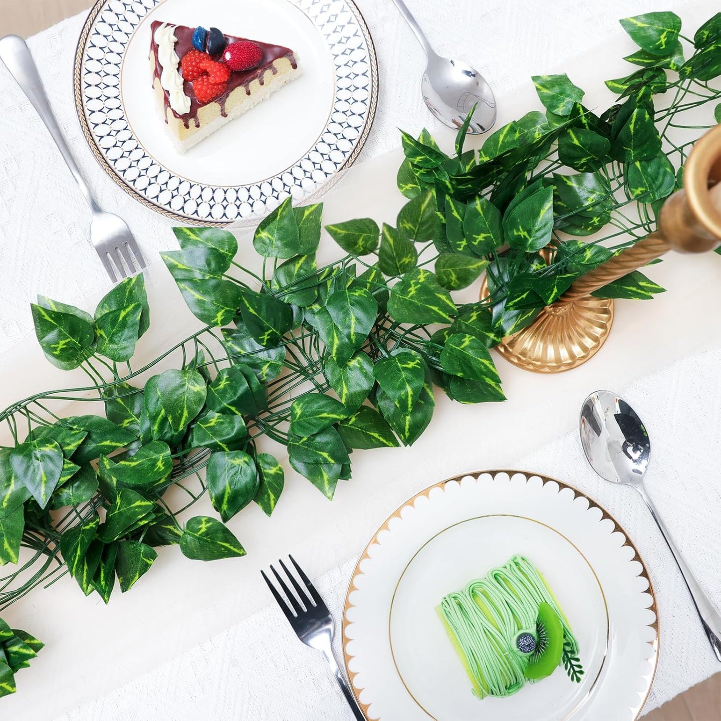 Fake Vines for Room Decor 24 Pack 168ft Artificial Ivy Greenery Garland for Bedroom Wall Decor, Hanging Green Leaves for Party Wedding Christmas Decoration