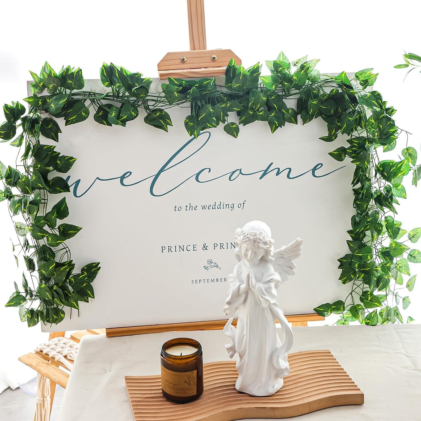 Fake Vines for Room Decor 24 Pack 168ft Artificial Ivy Greenery Garland for Bedroom Wall Decor, Hanging Green Leaves for Party Wedding Christmas Decoration