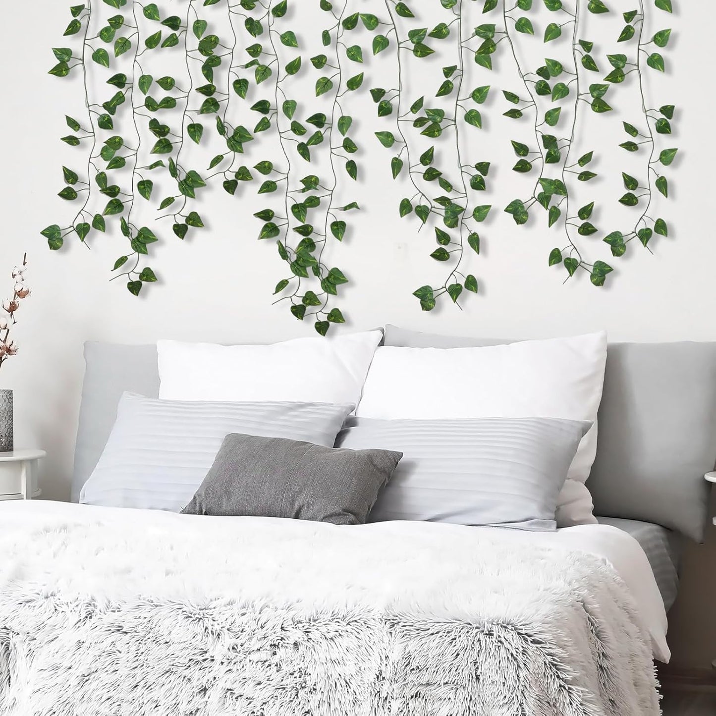 Fake Vines for Room Decor 24 Pack 168ft Artificial Ivy Greenery Garland for Bedroom Wall Decor, Hanging Green Leaves for Party Wedding Christmas Decoration