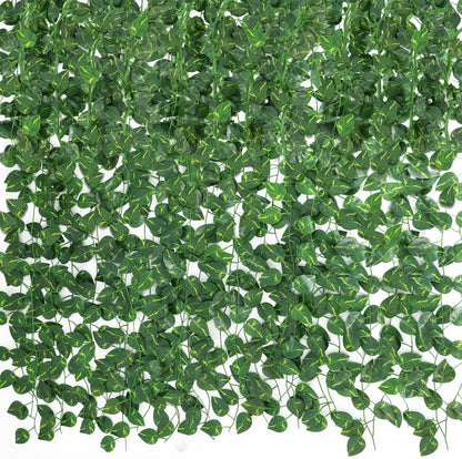 Fake Vines for Room Decor 24 Pack 168ft Artificial Ivy Greenery Garland for Bedroom Wall Decor, Hanging Green Leaves for Party Wedding Christmas Decoration