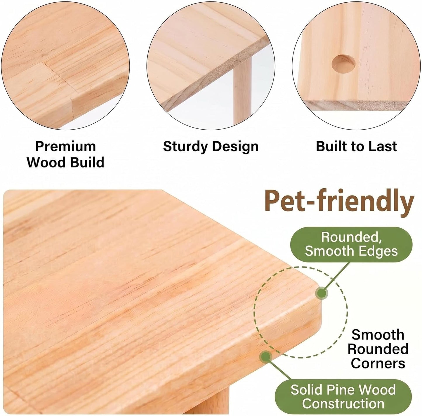 Hamster Play Platform Wooden Cage Accessory for Small Hamsters, Natural Multi-Level Climbing Playground & Rest Area, Enrichment Habitat Decor for Dwarf Syrian Hamsters