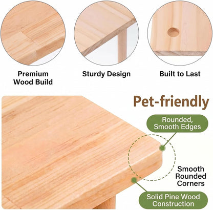 Hamster Play Platform Wooden Cage Accessory for Small Hamsters, Natural Multi-Level Climbing Playground & Rest Area, Enrichment Habitat Decor for Dwarf Syrian Hamsters