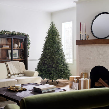 7.5ft Unlit Downswept Douglas Fir Christmas Tree | 1,867 Tips, Includes Stand, Artificial, Green