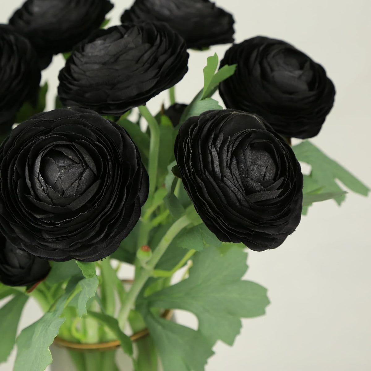 Artificial Ranunculus Flowers with Real Touch Stem, Silk Ranunculus Flowers (6 Pack) (White)
