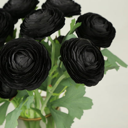 Artificial Ranunculus Flowers with Real Touch Stem, Silk Ranunculus Flowers (6 Pack) (White)