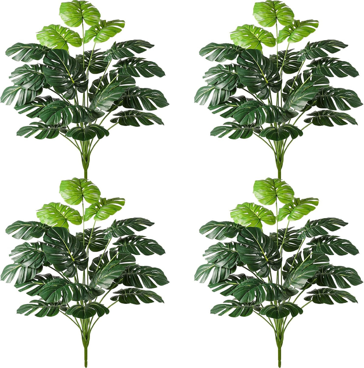 Artificial Faux Alocasia Tree Leave Plants - 2PCS 28'' Tall Fake Alocasia Leaf Plant Indoor Outdoor, Large Faux Floor Plant for Living Room Bathroom Bedroom Plants Decor, Farmhouse Home House Decor