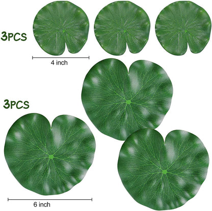 Floating Lily Pads for Ponds, 6Pcs Realistic Lily Pads Leaves Artificial Floating Foam Lotus Leaves Plastic Foam Water Lily Pads Foliage Pond Decor for Pond Pool Koi Fish Patio Aquarium
