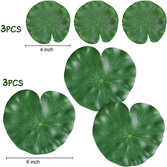 Floating Lily Pads for Ponds, 6Pcs Realistic Lily Pads Leaves Artificial Floating Foam Lotus Leaves Plastic Foam Water Lily Pads Foliage Pond Decor for Pond Pool Koi Fish Patio Aquarium