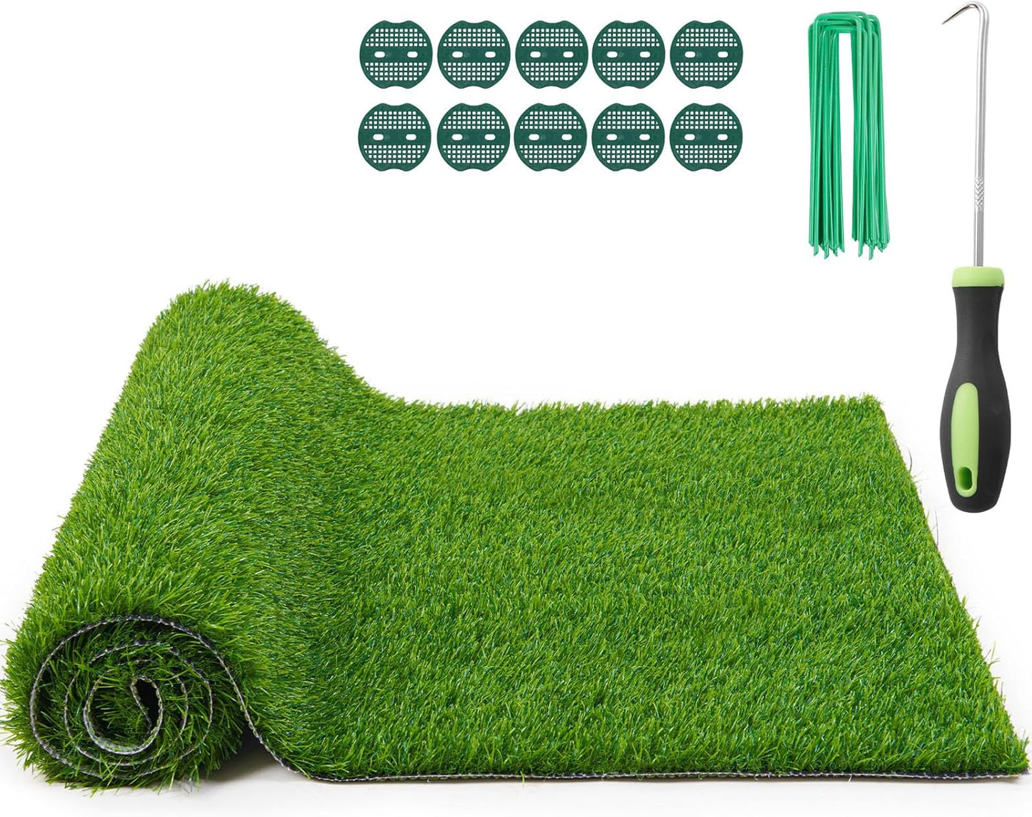 Artificial Grass Fake Turf Grass Outdoor Indoor with Drainage Holes, 3x5FT | Pet-Friendly Dog Grass Pad, Fast-Drain, Easy to Clean, Perfect for Balcony Patio Backyard Garden Wedding Christmas Decoration