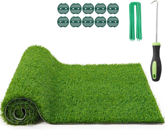 Artificial Grass Fake Turf Grass Outdoor Indoor with Drainage Holes, 3x5FT | Pet-Friendly Dog Grass Pad, Fast-Drain, Easy to Clean, Perfect for Balcony Patio Backyard Garden Wedding Christmas Decoration