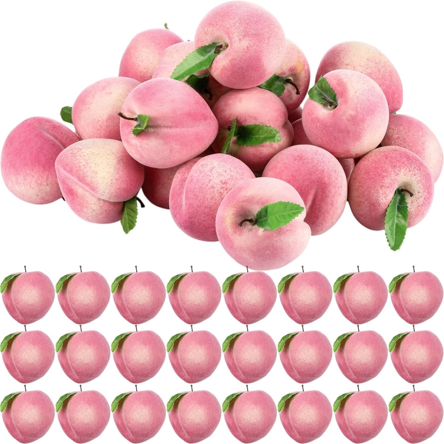 100 Pcs Artificial Peach Decorations Foam Peach Lifelike Fake Fruit Faux Small Simulation for Home Birthday Party Cabinet Table Festival Kitchen Harvest Photography Prop (1.38 Inch)