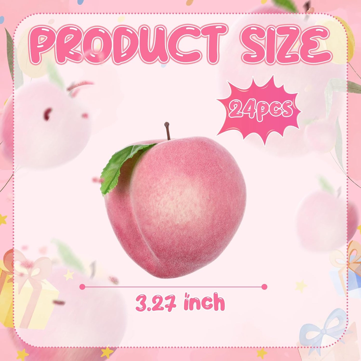 100 Pcs Artificial Peach Decorations Foam Peach Lifelike Fake Fruit Faux Small Simulation for Home Birthday Party Cabinet Table Festival Kitchen Harvest Photography Prop (1.38 Inch)