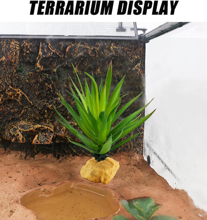 Reptile Plants Succulent, Artificial Desert Plant for Terrarium Decor, Bearded Dragon Tank Accessories fit Gecko Lizard Chameleon Ball Python Snake - Guzmania lingulata