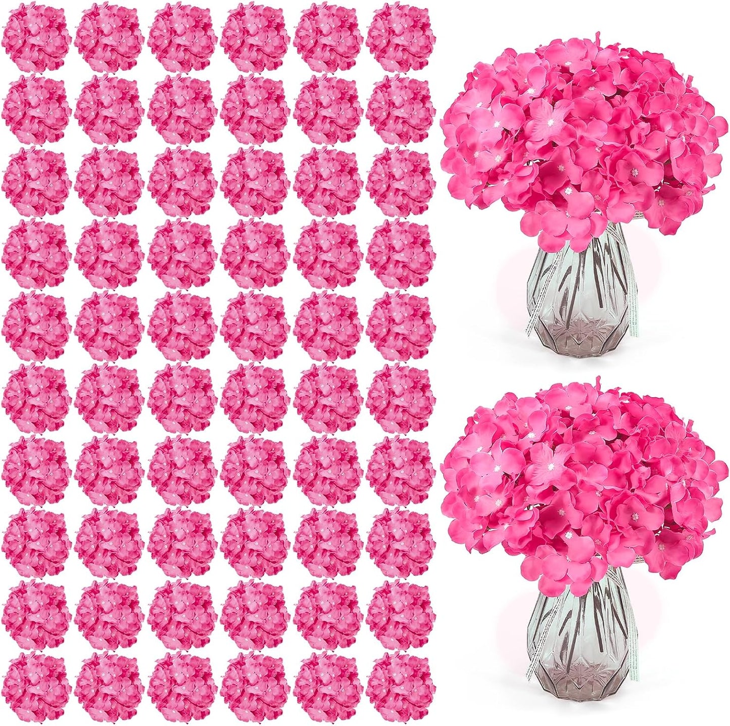 26 Pieces Hydrangea Artificial Flowers Silk Hydrangea Flowers Artificial Flowers Heads with Stems for Home Wedding Party Decorations (Ivory)