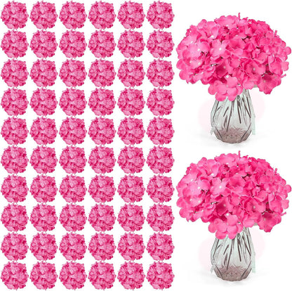 26 Pieces Hydrangea Artificial Flowers Silk Hydrangea Flowers Artificial Flowers Heads with Stems for Home Wedding Party Decorations (Ivory)