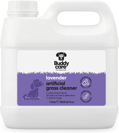 Artificial Grass Cleaner Concentrate - Lavender Scent - 1L - Outdoor Surface Cleaner for Synthetic Lawns & Patios, Fast Acting Odour Remover & Sanitiser, Makes 11L, Covers up to 100m²
