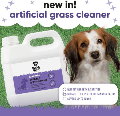 Artificial Grass Cleaner Concentrate - Lavender Scent - 1L - Outdoor Surface Cleaner for Synthetic Lawns & Patios, Fast Acting Odour Remover & Sanitiser, Makes 11L, Covers up to 100m²