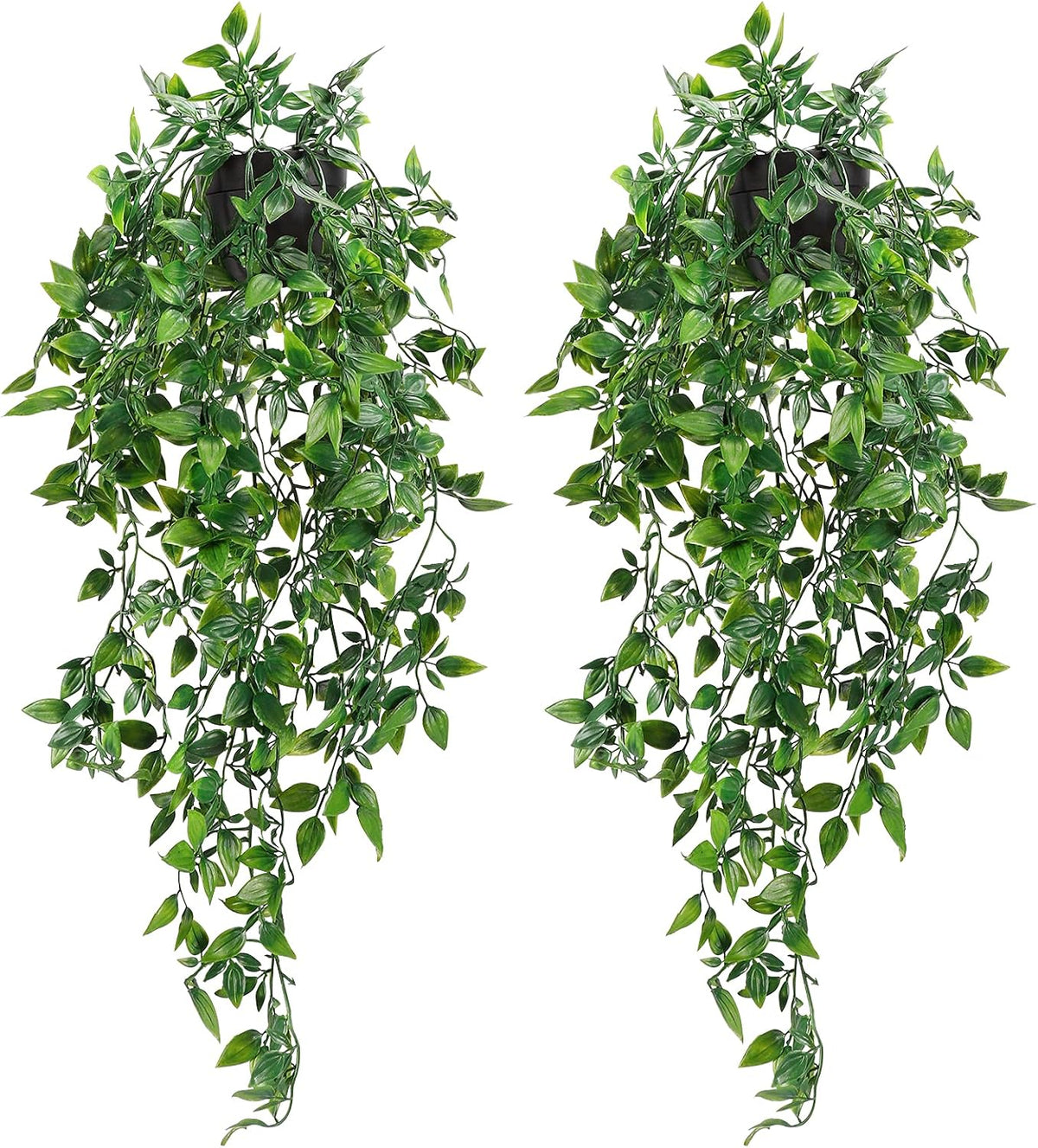 Fake Hanging Plants, Artificial Small Potted Plants for Indoor Outdoor Aesthetic Office Living Room Shelf Decor (1 Pack)
