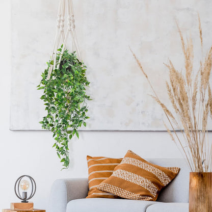 Fake Hanging Plants, Artificial Small Potted Plants for Indoor Outdoor Aesthetic Office Living Room Shelf Decor (1 Pack)