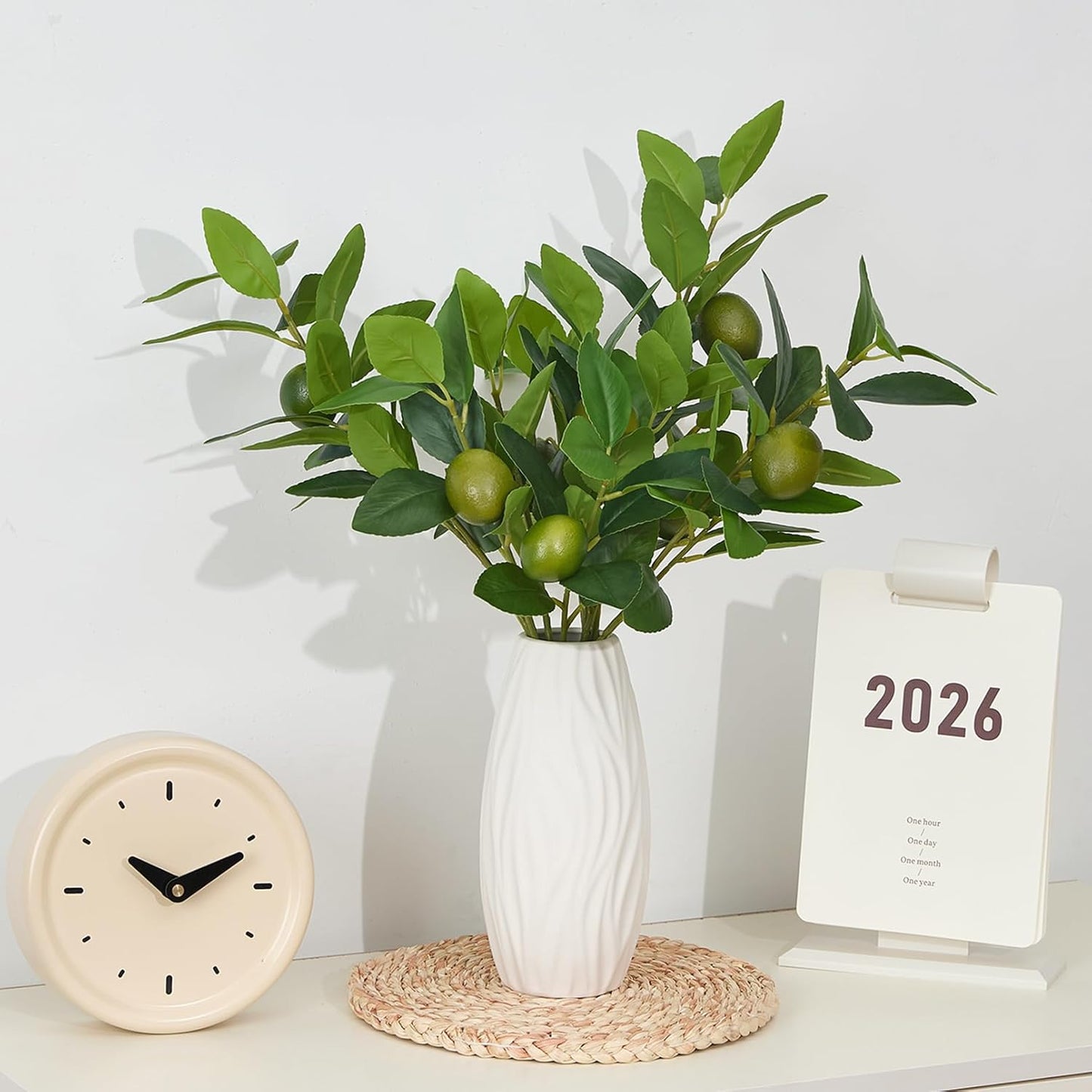 3 PCS Artificial Lemon Branches for Vase 18 Inch Fake Lemons Picks | Greenery Stems, Fake Fruits, Lemon Branches Realistic, Faux Lemons Tree Decor