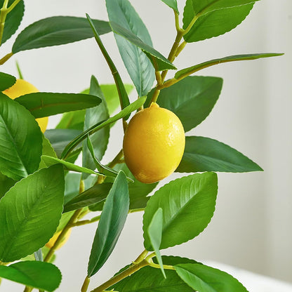 3 PCS Artificial Lemon Branches for Vase 18 Inch Fake Lemons Picks | Greenery Stems, Fake Fruits, Lemon Branches Realistic, Faux Lemons Tree Decor