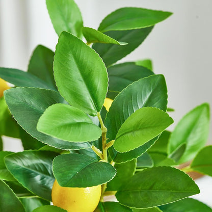 3 PCS Artificial Lemon Branches for Vase 18 Inch Fake Lemons Picks | Greenery Stems, Fake Fruits, Lemon Branches Realistic, Faux Lemons Tree Decor