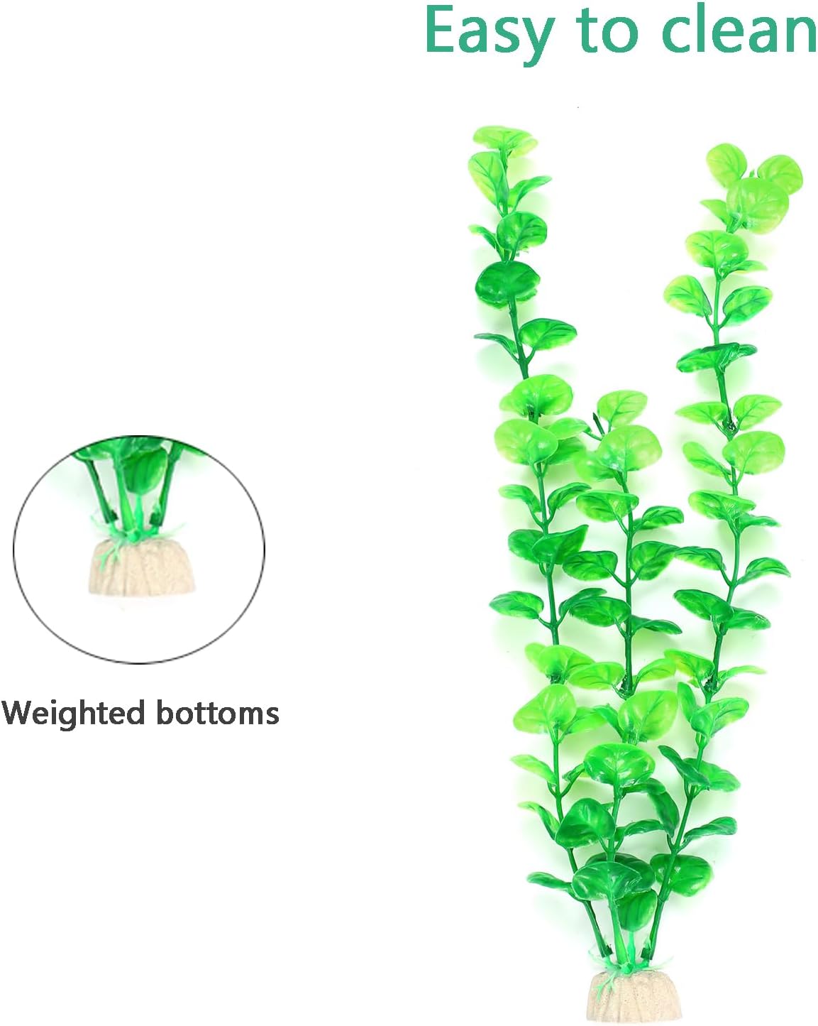 Artificial Fish Tank Plants, Green Plastic Aquarium Accessories, Multi Shape Fake Decorations, 10packs