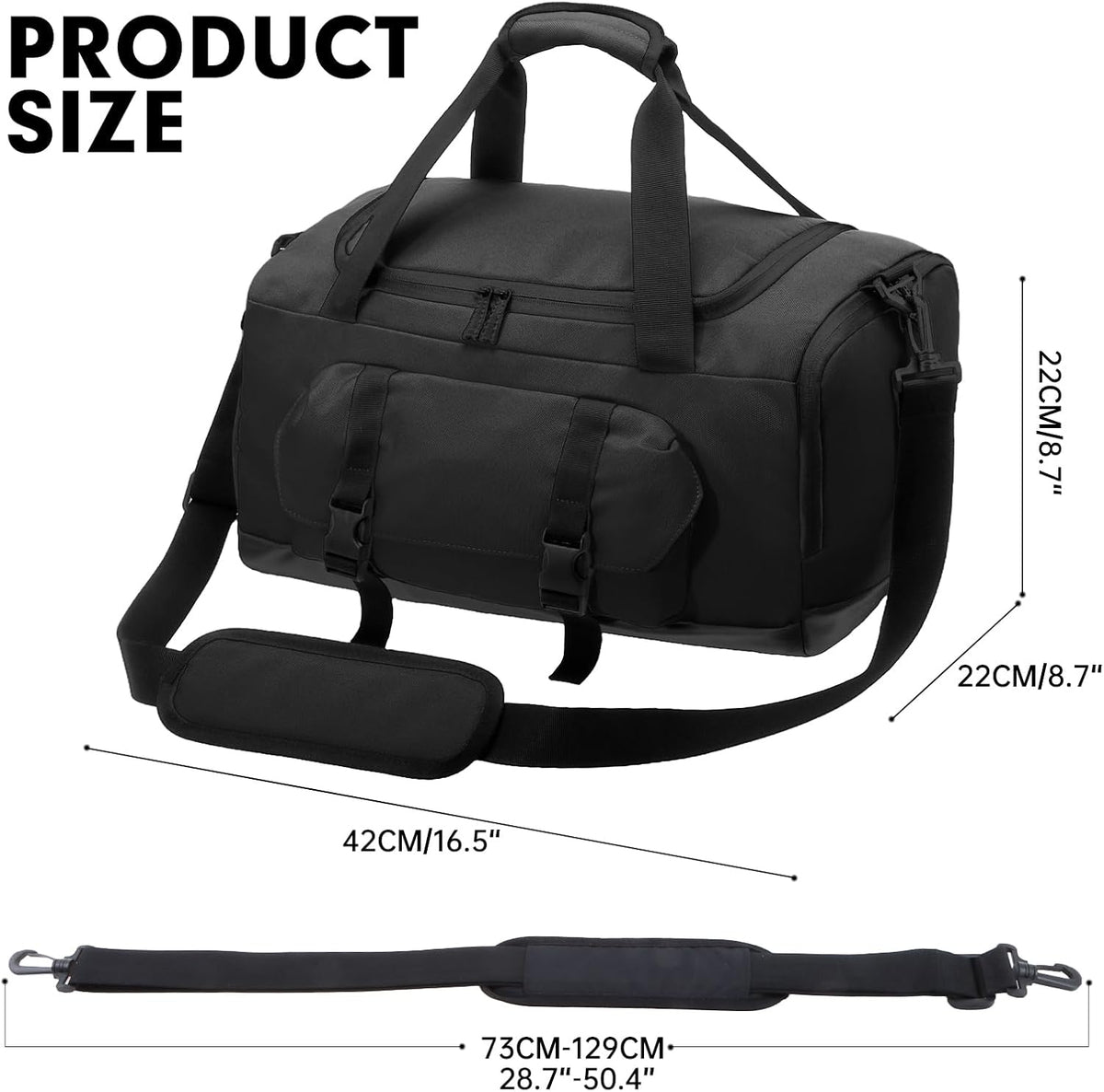 Gym Bag for Women & Men, Sports Travel Duffel Bag with Shoe Compartment and Wet Pocket, Anti-Theft Carry On Weekender Bag for Airplane, Water Resistant Workout Overnight Bag for Travel Gym