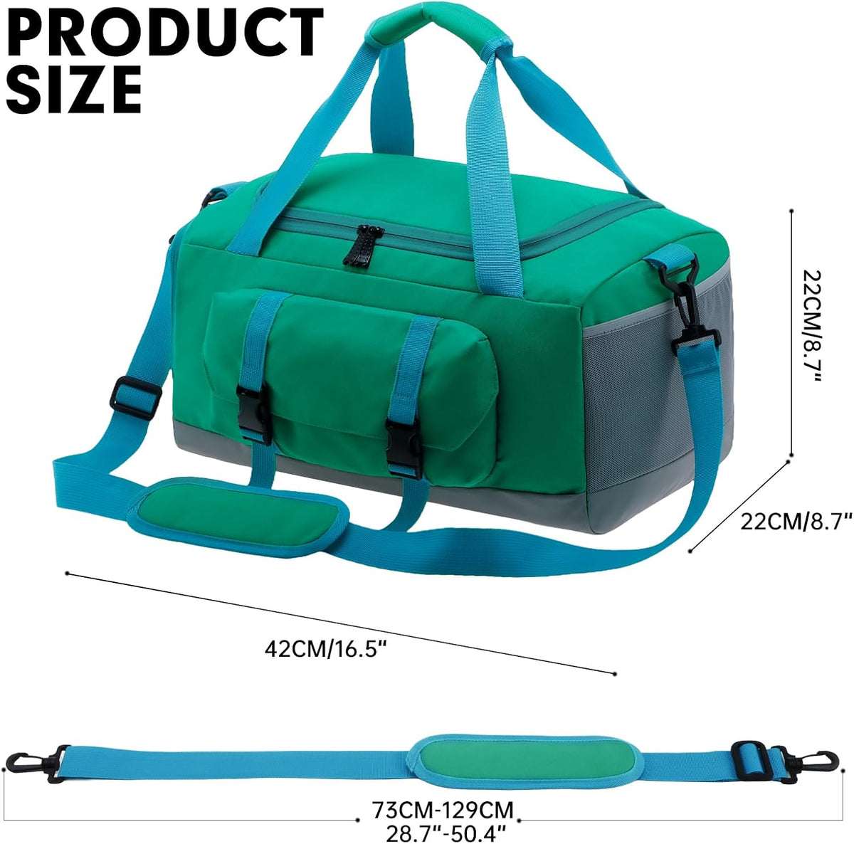 Gym Bag for Women & Men, Sports Travel Duffel Bag with Shoe Compartment and Wet Pocket, Anti-Theft Carry On Weekender Bag for Airplane, Water Resistant Workout Overnight Bag for Travel Gym