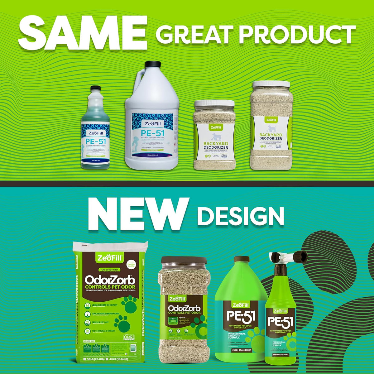 ® Artificial Turf Cleaner & Pet Odor Eliminator Premium Bundle – 8LBS OdorZorb, 1 Gal PE-51, 32oz PE-51 w/Nozzle – for Turf, Grass, Litter Box – Organic & Natural