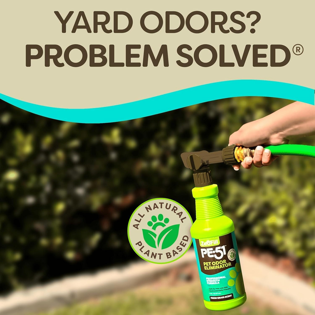 ® Artificial Turf Cleaner & Pet Odor Eliminator Premium Bundle – 8LBS OdorZorb, 1 Gal PE-51, 32oz PE-51 w/Nozzle – for Turf, Grass, Litter Box – Organic & Natural