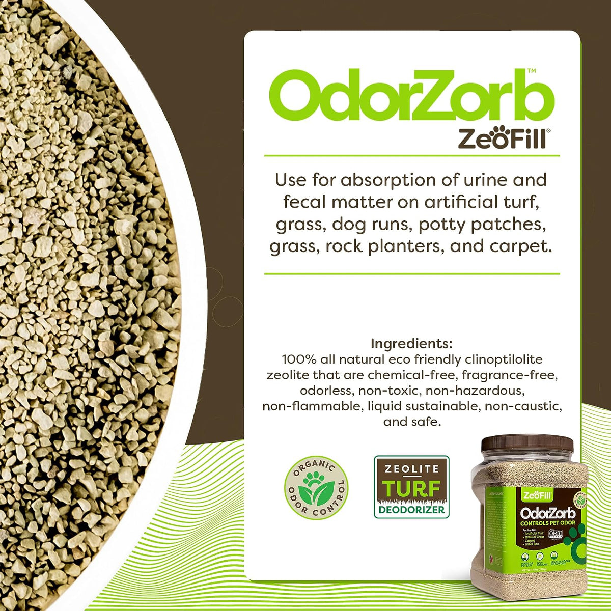 ® Artificial Turf Cleaner & Pet Odor Eliminator Premium Bundle – 8LBS OdorZorb, 1 Gal PE-51, 32oz PE-51 w/Nozzle – for Turf, Grass, Litter Box – Organic & Natural