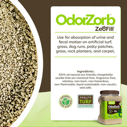 ® Artificial Turf Cleaner & Pet Odor Eliminator Premium Bundle – 8LBS OdorZorb, 1 Gal PE-51, 32oz PE-51 w/Nozzle – for Turf, Grass, Litter Box – Organic & Natural