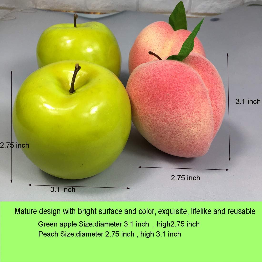 Artificial Fruit Fake Simulation Fruit for Home Kitchen Party Photography Prop Wedding Decoration (12Pcs Mix)