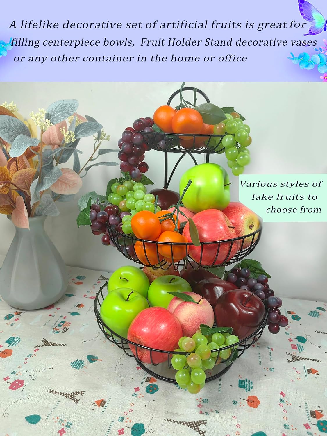 Artificial Fruit Fake Simulation Fruit for Home Kitchen Party Photography Prop Wedding Decoration (12Pcs Mix)