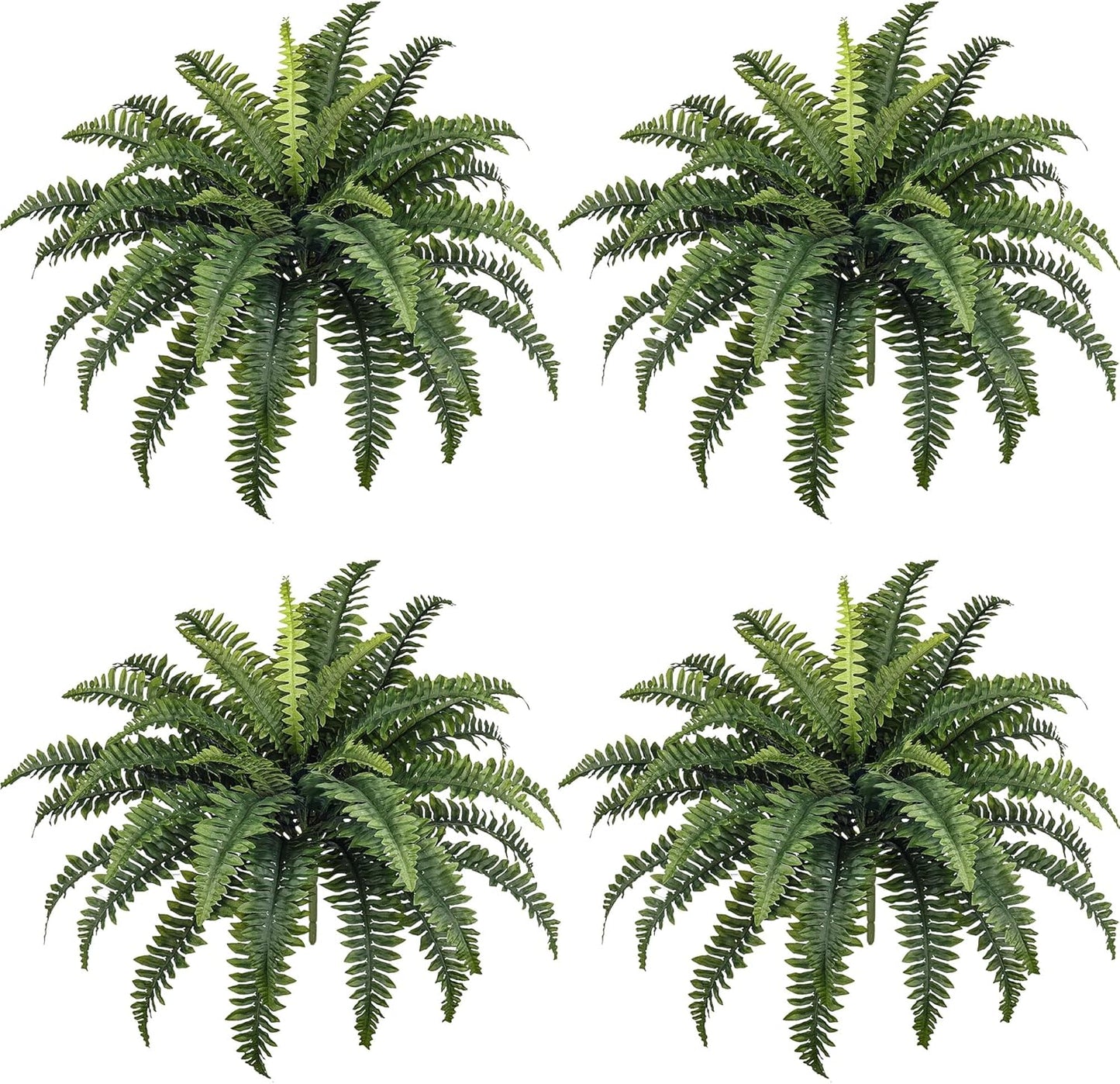 35" Ferns Artificial Bush Plants Large, 2 Artificial Boston Ferns with 39 Fronds for Outdoors Home Decor