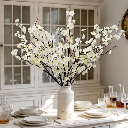 Cherry Blossom Branches 39 Inch 6PC White Cheery Blossom Branches for Decor