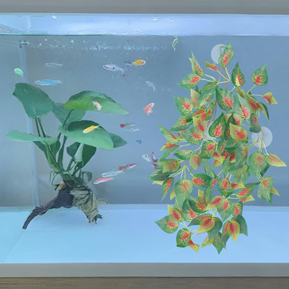 40cm/16in Aquarium Decorations Artificial Plants Fake Plastic Water Grass for Fish Tank Aquarium Decor Hanging Plants