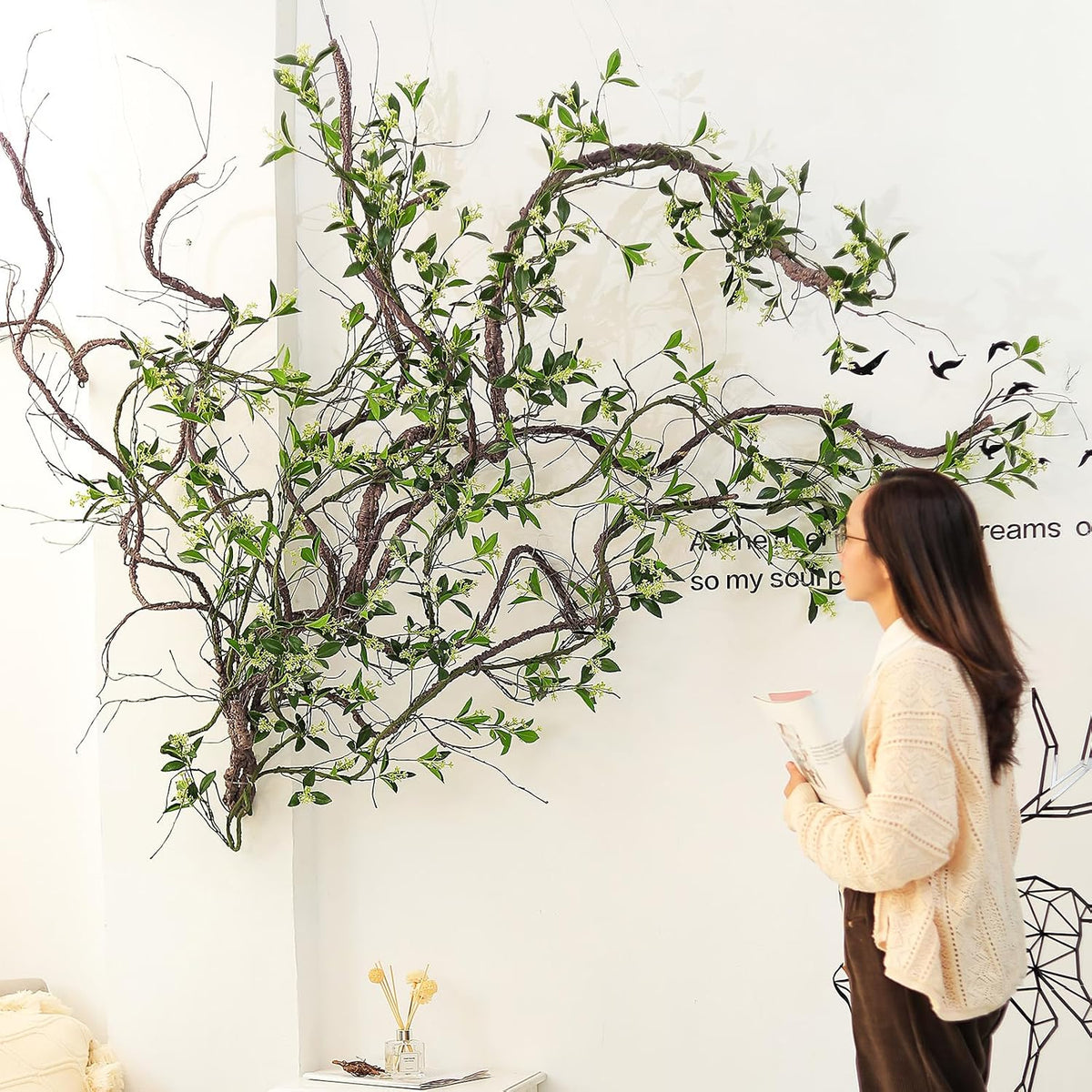 118" Bendable Artificial Grapevines Garland Tree Branches(L)