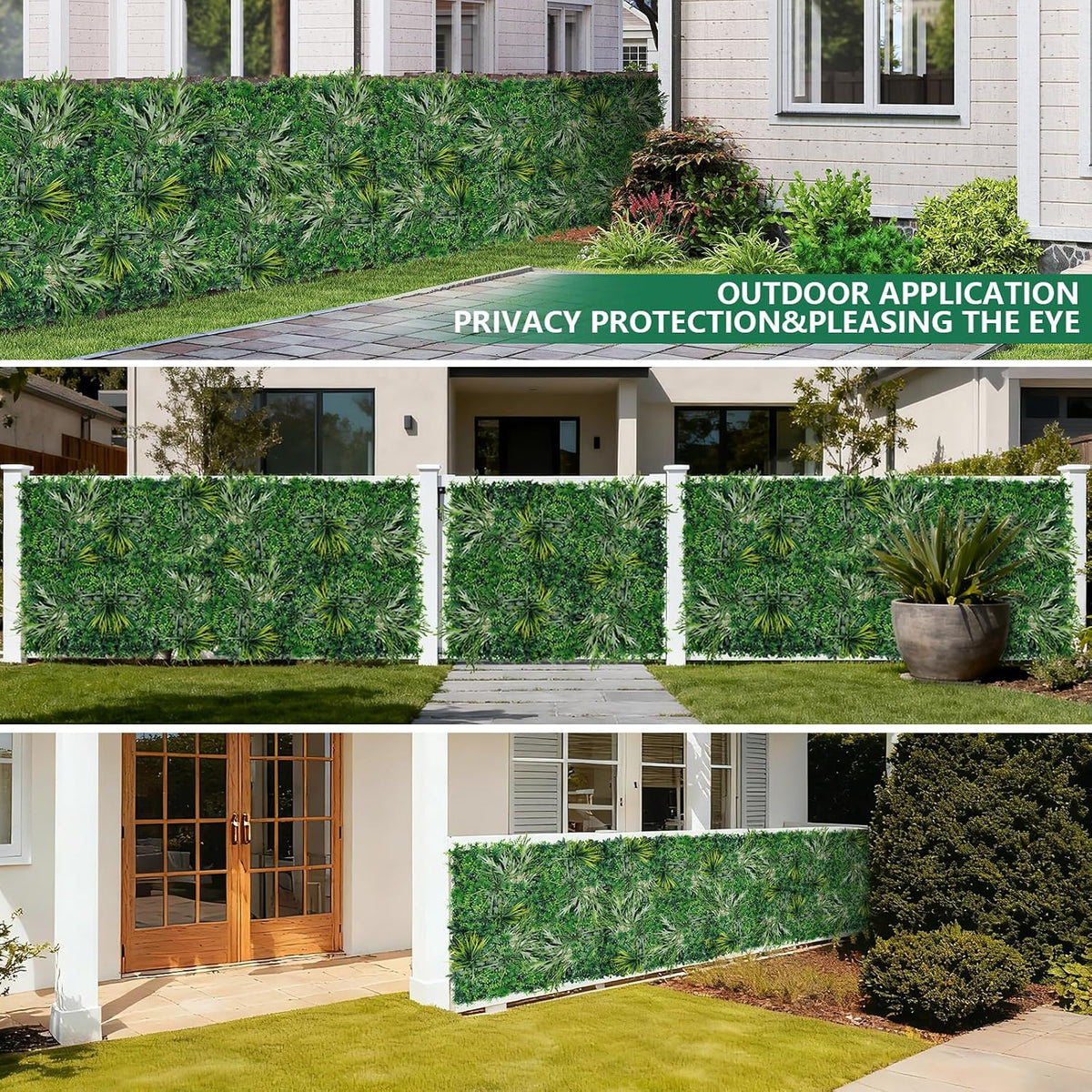 Grooy Artificial Boxwood Panels, 20"x20" Fake Grass Wall Decor