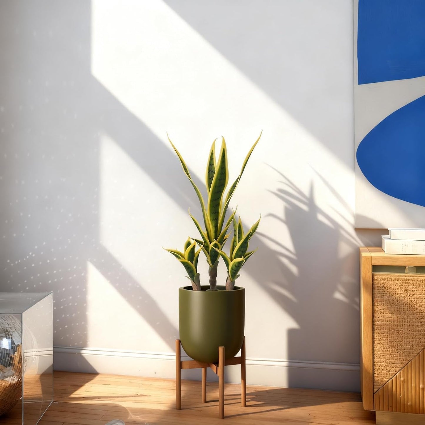 Fake Snake Plant 23.6" Agave Plant Artificial with Black Pot Sansevieria | Fake Sansevieria Potted Plants Indoor Outdoor 24 Lifelike Leaves Small Snake Plant for Home Office Hotel Garden Corner Decor