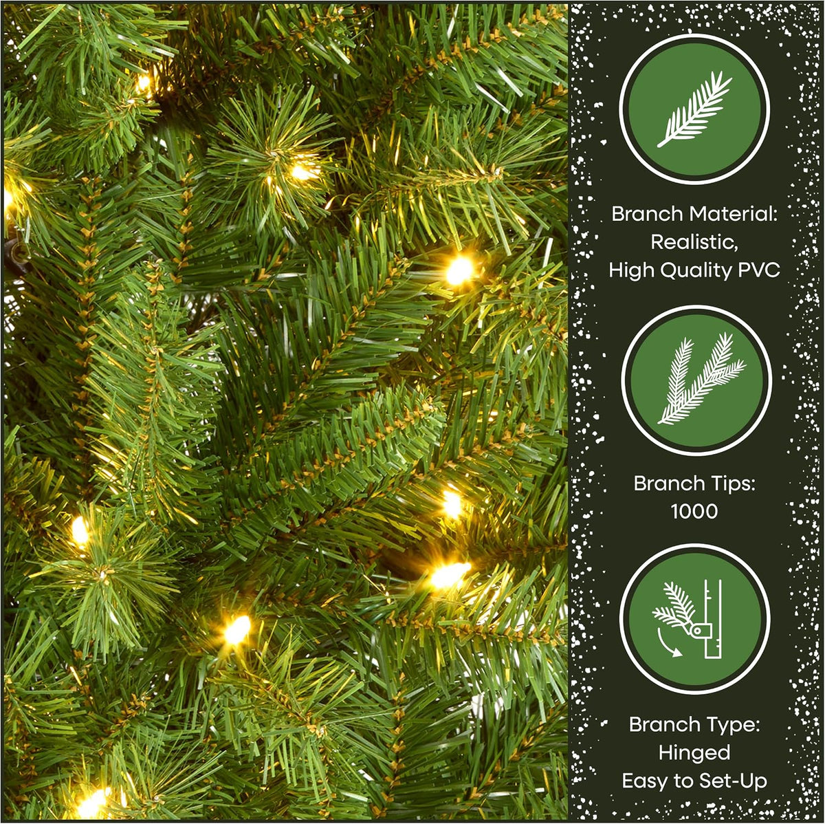 7.5ft Pre-Lit Winchester Pine Slim Christmas Tree