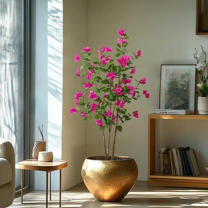Artificial Bougainvillea Tree, 5 FT Faux Artificial Tree, Realistic Silk Flower Tree for Indoor Home Decor, Living Room, Entryway, Office & Farmhouse Decoration, Pink